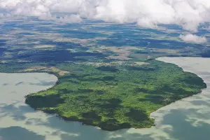 Covering: Aerial of cloud shadows on lake