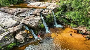 Bolivia: Aerial of the Cuevas Waterfalls, Samaipata, Bolivia