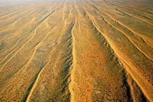 Corridors: Aerial of dunefields, sand dunes and claypans in