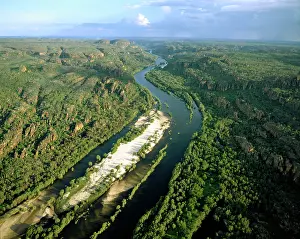 Arnhem: Aerial - East Alligator River cutting through sandstone