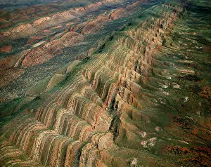 Folded: Aerial - Folded mountains near Glen Helen & Finke Gorge