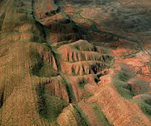 Folded: Aerial - Folded mountains near Glen Helen & Finke Gorge