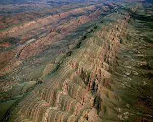 Folded: Aerial - Folded mountains near Glen Helen & Finke Gorge