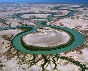 Meanders: Aerial - Gin Arm Creek, oxbows (meanders)