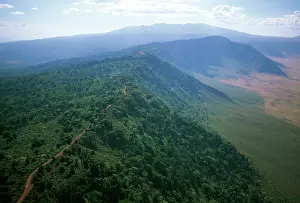 Craters: Aerial image of Africa: Ngorongoro Crater, Tanzania