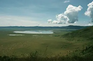 Craters: Aerial image of Africa: Ngorongoro Crater, Tanzania