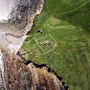 Excavations: Aerial image of Scotland, UK: Brough of Birsay