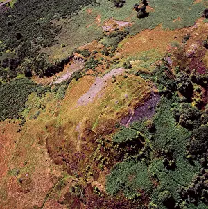 Confluence: Aerial image of Scotland, UK: Castle Law, an Iron