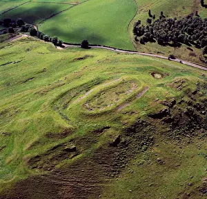 Excavations: Aerial image of Scotland, UK: Hill of Barra