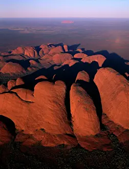 Kata: Aerial - Kata Tjuta (the Olgas) at sunset