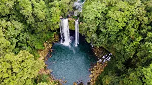Chiapas: Aerial of Misol Ha waterfall, Chiapas, Mexico, Central
