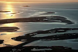 Anwr: Aerial Oil Fields and Pipelines beside Alaska's