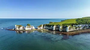 Devon: Aerial panorama of the chalk coast Old Harry Roc