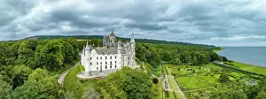 Sutherland: Aerial panorama of Dunrobin Castle, Golspie, Sutherland, H