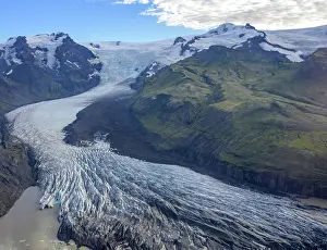 Rfajkull: Aerial photos Svinafellsjnkull, Austurland, Iceland