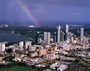 Perth: Aerial - Rainbow over Perth
