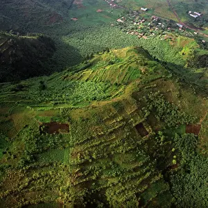 Virunga: Aerial - Rwanda - Africa - Virunga foothills