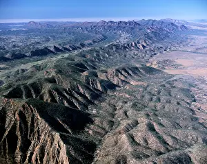 Flinders: Aerial: south of Brachina Gorge Flinders Ranges