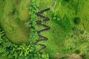 Colombia: Aerial of the Unesco site coffee cultural landsc