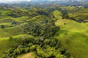 Colombia: Aerial of the Unesco site coffee cultural landsc