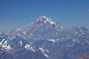 Terrain: Aerial view of Aconcagua peak and Andes
