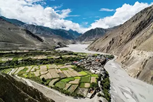 Howse: Aerial view, agricultural landscape of Kali Gandaki
