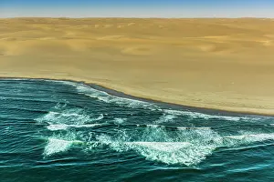 Endless: Aerial view, Atlantic coast and Namib desert, Erongo