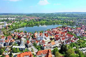Parish: Aerial view of Bad forest lake with the town lake