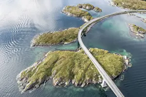 Transport: Aerial view of bridge connecting islands at the
