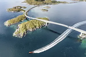 Motor: Aerial view of bridge connecting islands at the