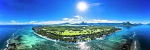 Mauritius: Aerial view, Coast, Flic en Flac, Mauritius, Africa