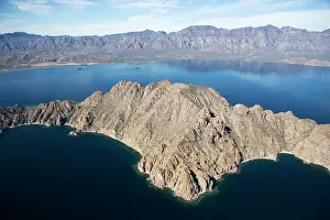 Loreto: Aerial view of Danzante Island (foreground) and