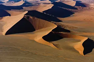 Devils: Aerial view, dune formation Devils Fork, Sossusvlei