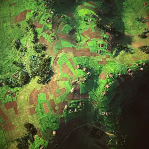 Intensification: Aerial view of East Africa: Intensive agriculture