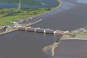 Surge: Aerial view of Eider Barrage at the mouth of the