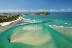 Headland: Aerial view of estuary, Sawyer Bay, Stanley