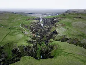 Fjadrargljufur: Aerial view, FjaEr rgljfur Canyon, Southern Iceland