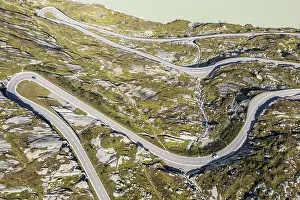Chain: Aerial view of Grimsel mountain pass and lake Grimsel