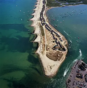 Groynes: Aerial view - Groynes, Hengistbury Head, Christchurch