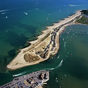 Groynes: Aerial view - Groynes, Hengistbury Head, Christchurch