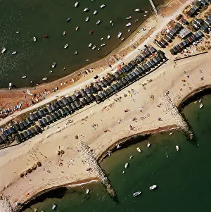 Groynes: Aerial view - Groynes, Hengistbury Head, Christchurch