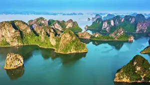 Chalk: Aerial view of Ha Long Bay, Vietnam, Asia