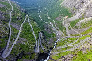 Bends: Aerial view, hairpin bends at the mountain road