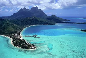 Escape: Aerial view of the island of Bora Bora in