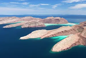 Santo: Aerial view of two islands of the Bay of La Paz:
