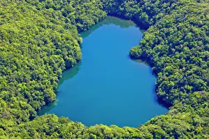 Keren: Aerial view of Jelly Fish Lake with Rock