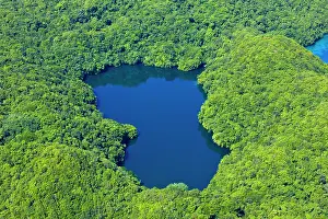 Keren: Aerial view of Jelly Fish Lake with Rock