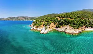 Strait: Aerial view, Kufala beach, Trikeri-Milina, Volos