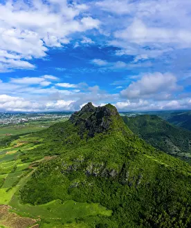 Trois: Aerial view of Mont du Rempart with Trois Mamelles