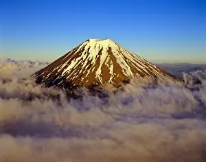 Volcanism: Aerial view of Mount Ngauruhoe in Tongariro National Park No